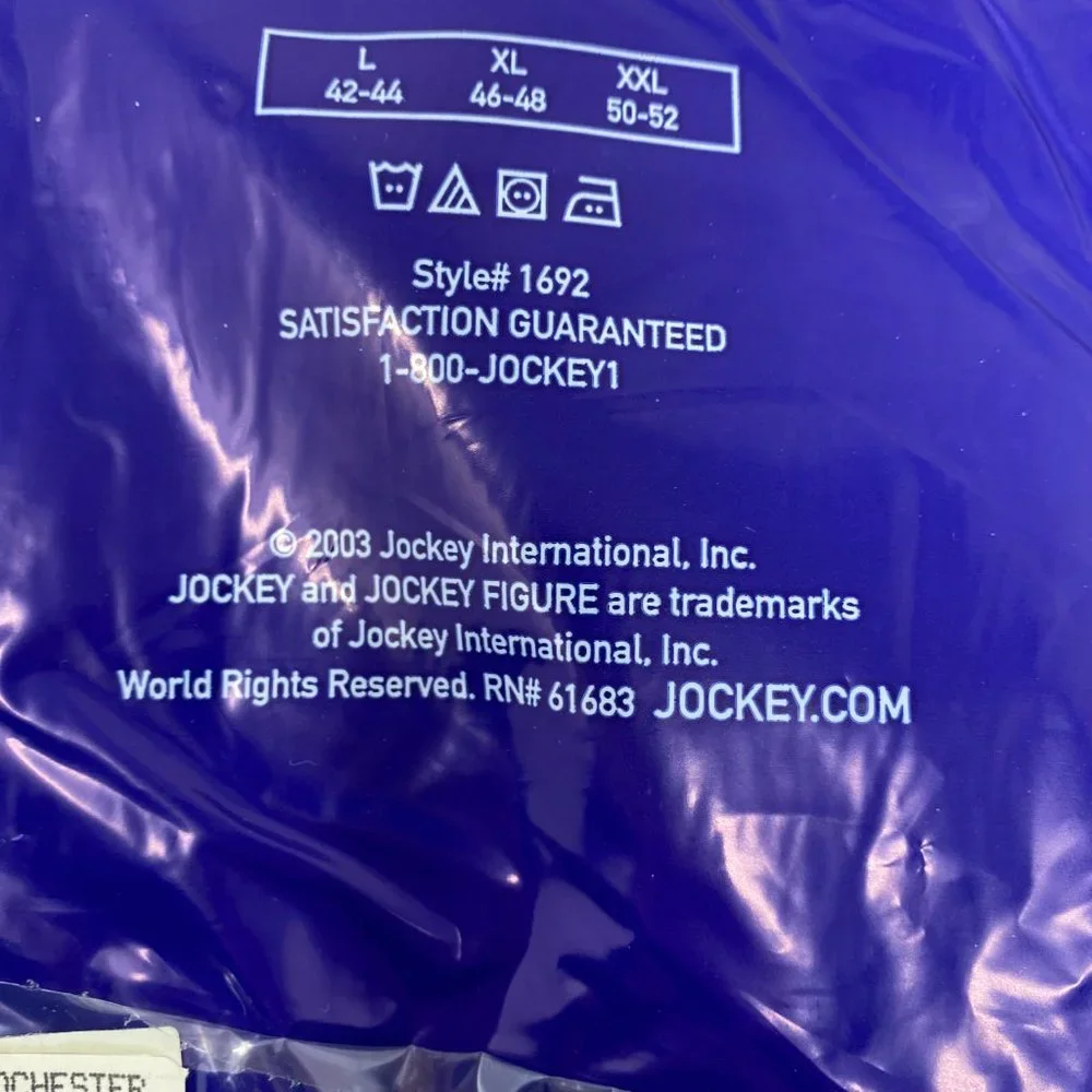 NEW jockey classic tall man a-shirt 2 pk vintage 2003 deadstock